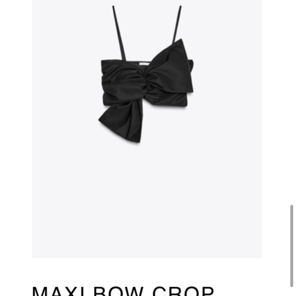 Zara Black Bow Detail Crop Top